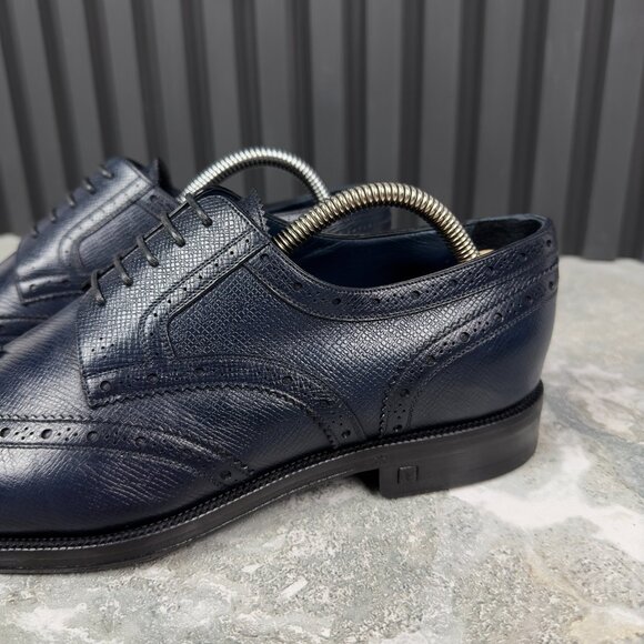 Louis Vuitton Derby Dress Lace Up Blue Taiga Leather 7 LV or 8 US or 41 EUR - Picture 12 of 17